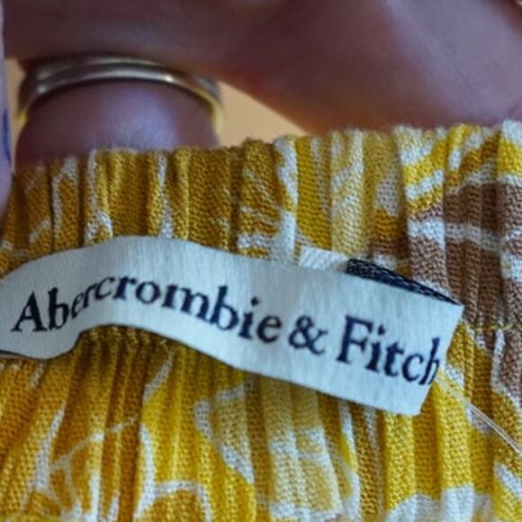 NWT Abercrombie & Fitch Deep V Neck Floral Sleeveless Dress Yellow Womens Sz XS - Picture 4 of 4
